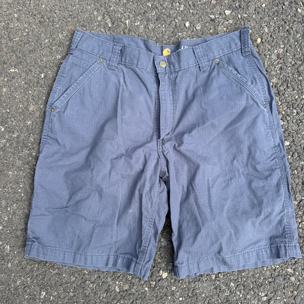 Carhartt Shorts Mens‎ 36 Relaxed Fit Ripstop Cargo Work Shorts Mens Gray/navy